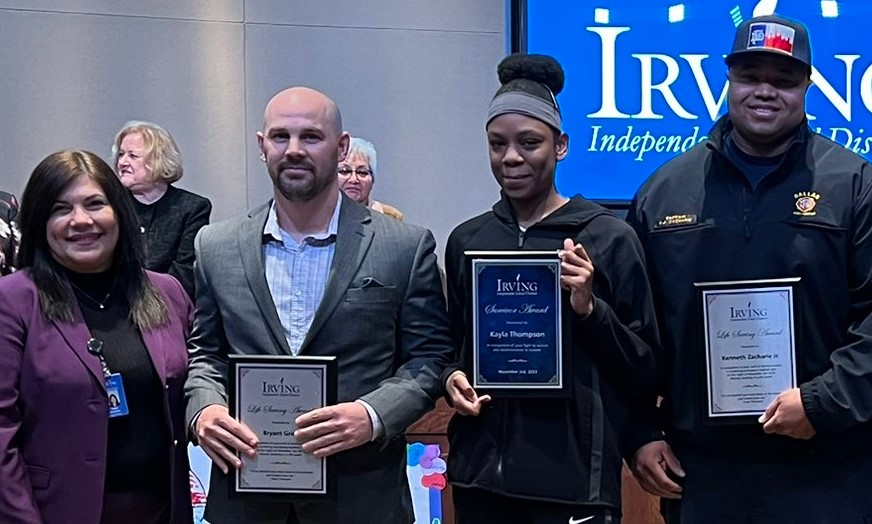 Irving ISD Honors Heroes: Arlington ISD Trainer, Dallas Firefighter Acknowledged for Saving Nimitz Basketball Player's Life