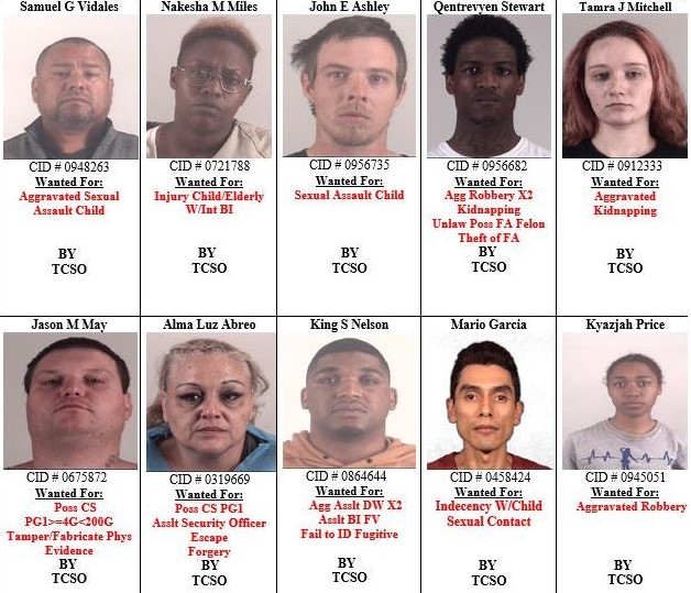 Tarrant County Most Wanted List; Fugitives Sought for Various Crimes
