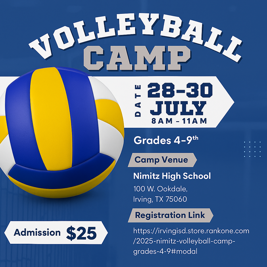 Nimitz High School to Host Youth Volleyball Camp July 28–30